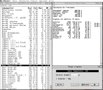 Screenshot Lebensmitteleingabe-Dialog