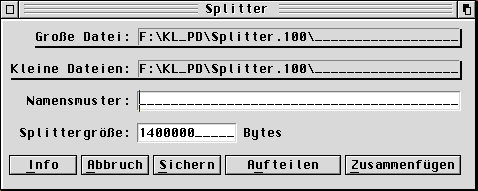 Splitter-Dialog